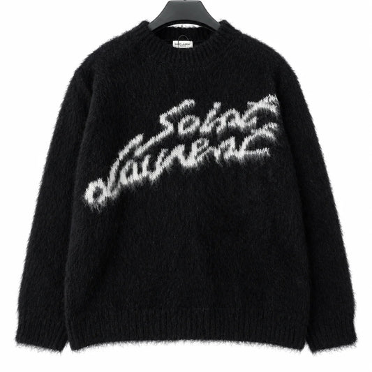 "SL" Script Knit Sweater